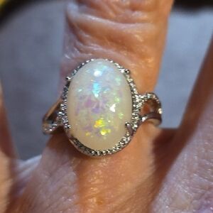 Opal and 925 Sterling Silver Women's Ring NWT